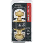 Steel Pro Polished Brass Entry Door Knob Image 2