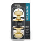 Steel Pro Polished Brass Bed & Bath Door Knob Image 2