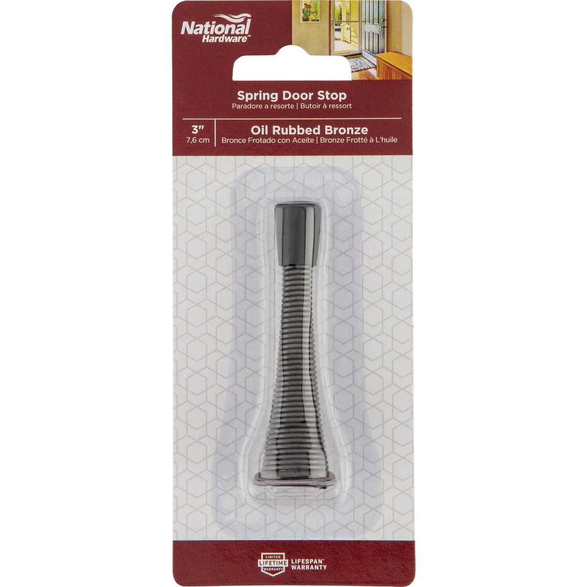 National Hardware 3 In. Oil Rubbed Bronze Spring Door Stop Image 2