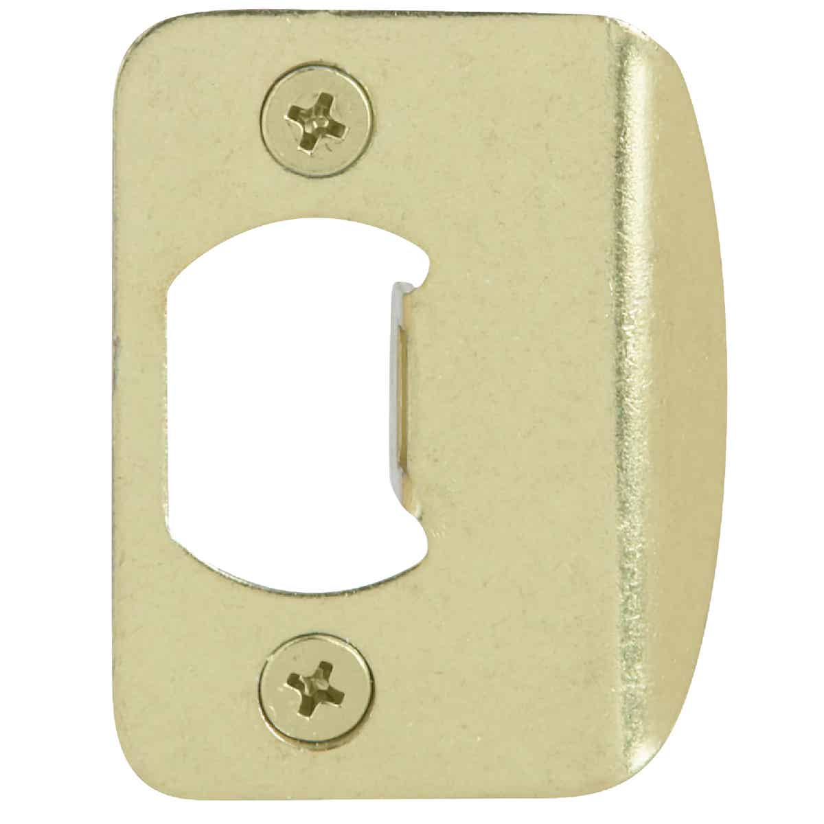 Kwikset Polished Brass Round Corner Strike Plate