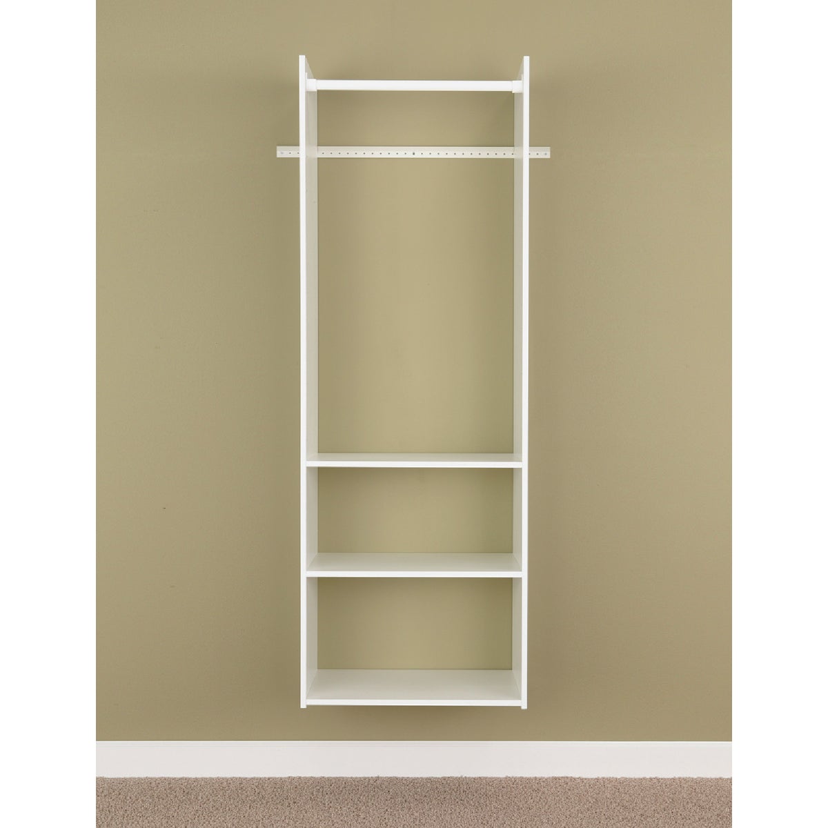 Easy Track Hanging Tower Wall-Mounted Shelving Unit, White Image 1