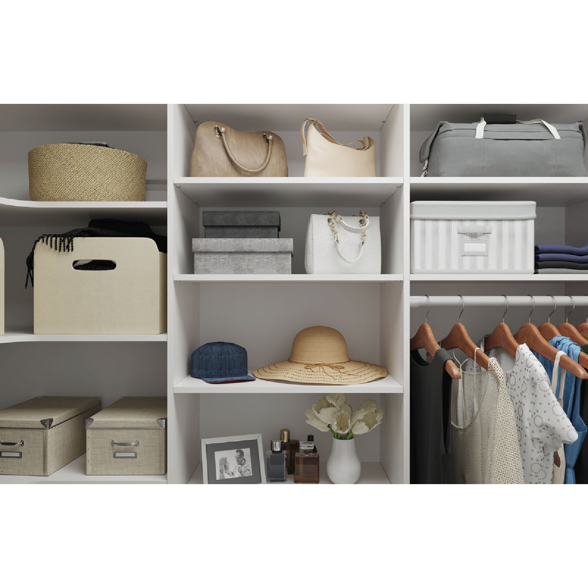 Easy Track 2 Ft. W. x 14 In. D. Laminated Closet Shelf, White (2-Pack) Image 2