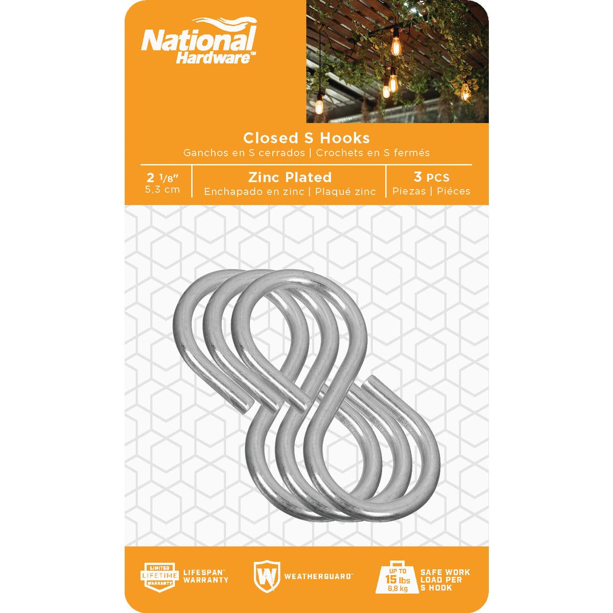 National Hardware 2-1/8 In. Zinc Light Closed S Hook (3 Ct.) Image 2
