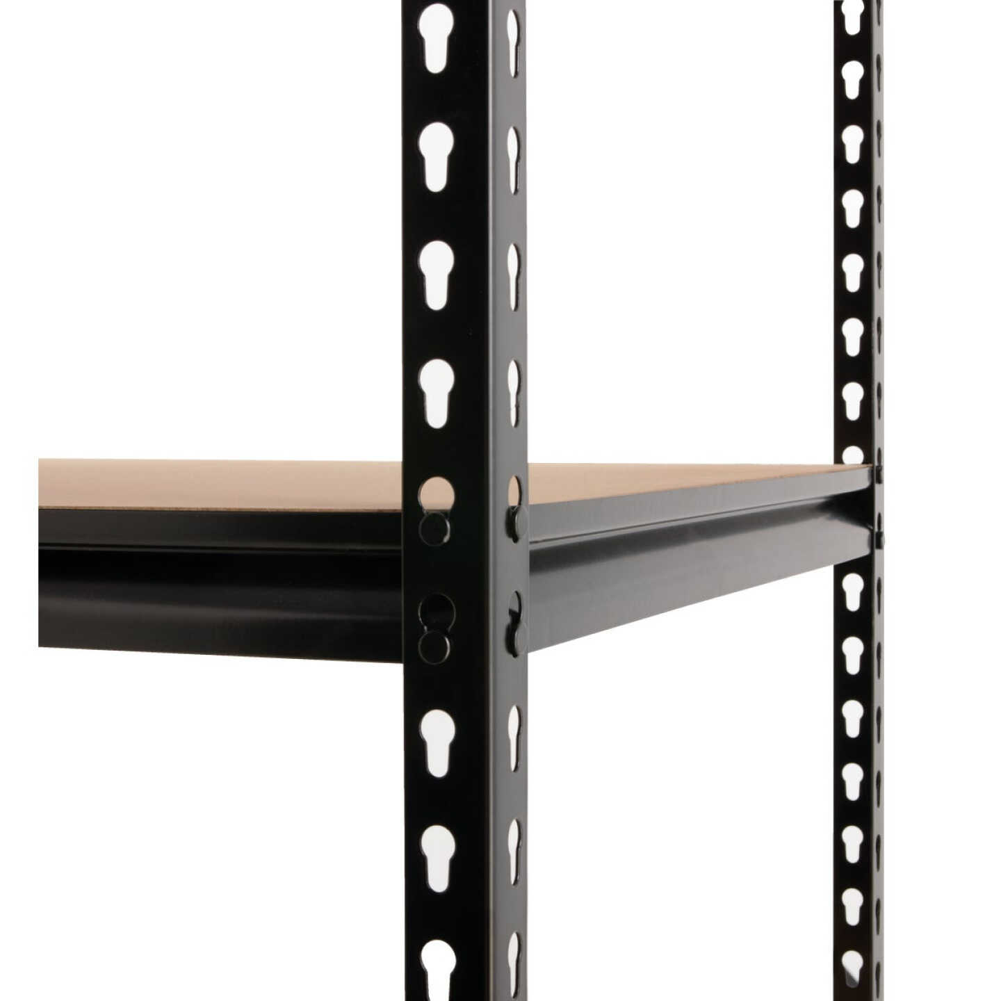 Z-Beam 48 In. x 72 In. x 24 In. Black Steel 5-Tier Shelving Image 4