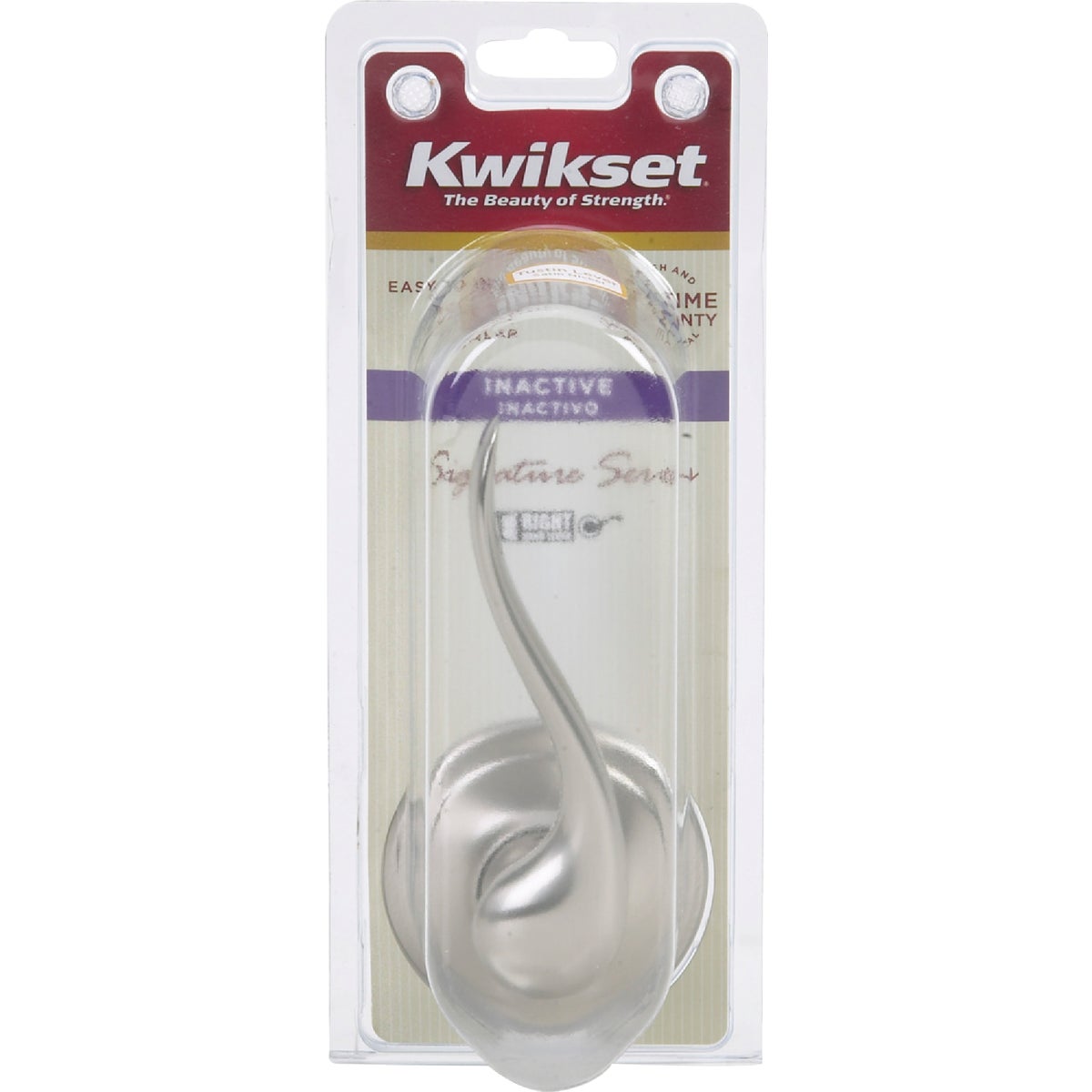 Kwikset Signature Series Satin Nickel Right-Hand Tustin Dummy Door Lever Image 2