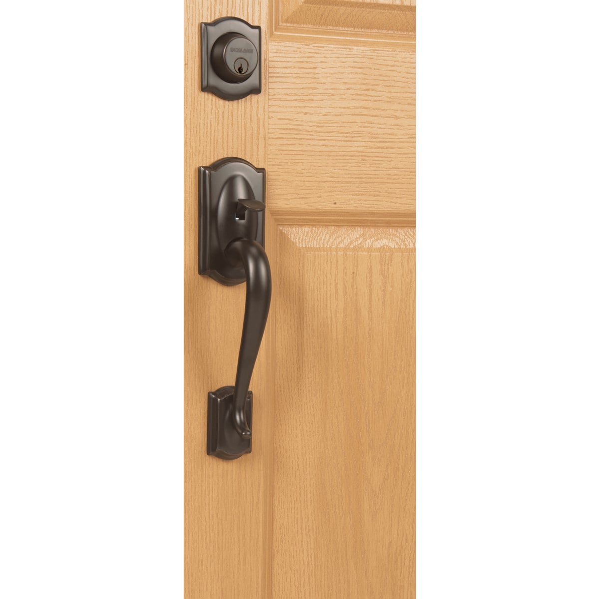 Schlage Aged Bronze Entry Door Handleset with Accent Lever Image 6