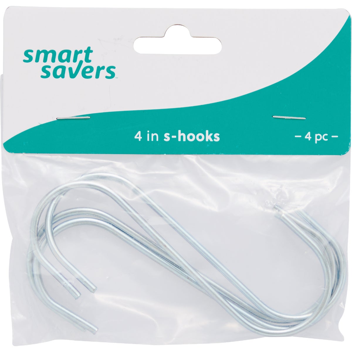 Smart Savers 4 In. Zinc Open S Hook (4-Pack)