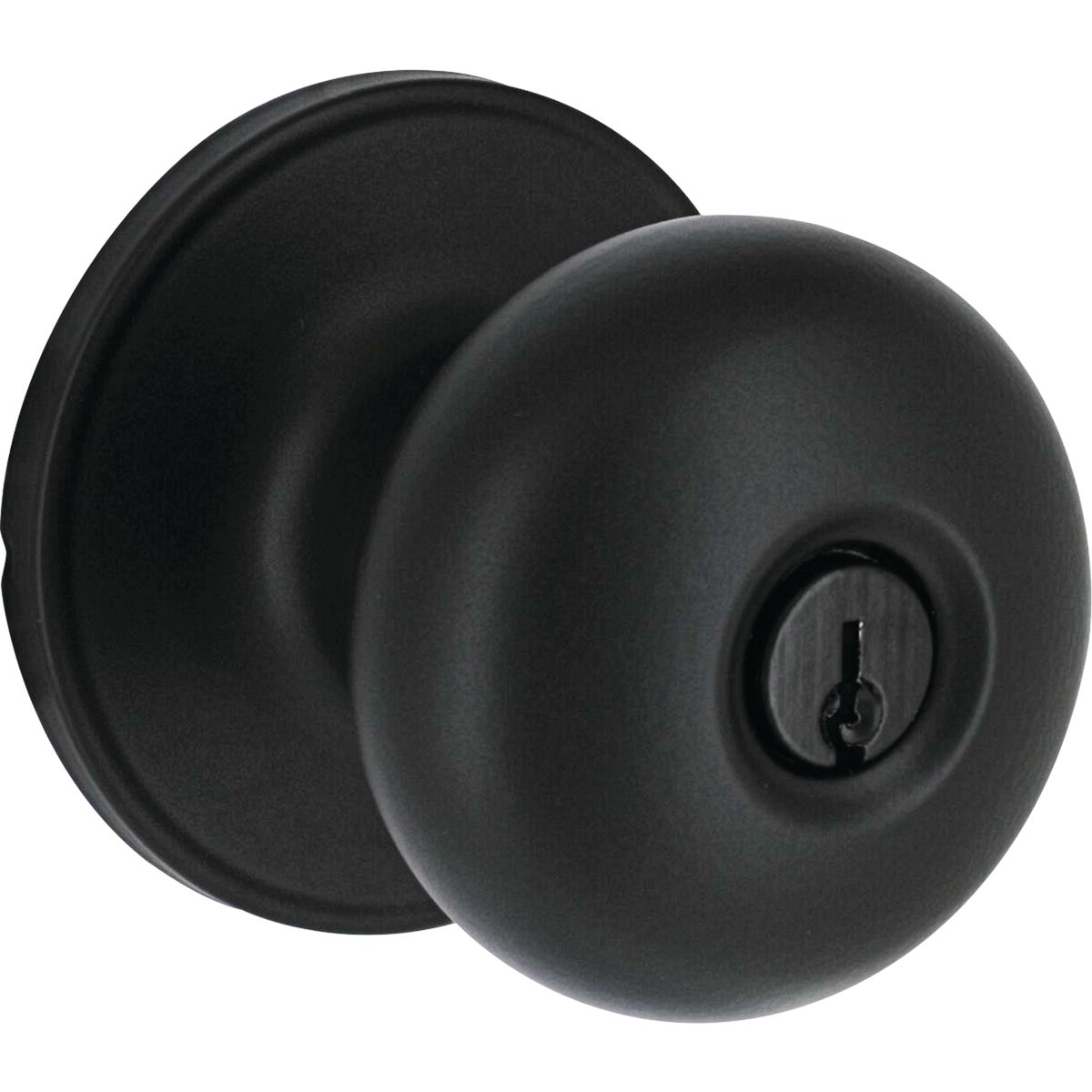 Steel Pro Matte Black Half Round Entry Knob Image 1