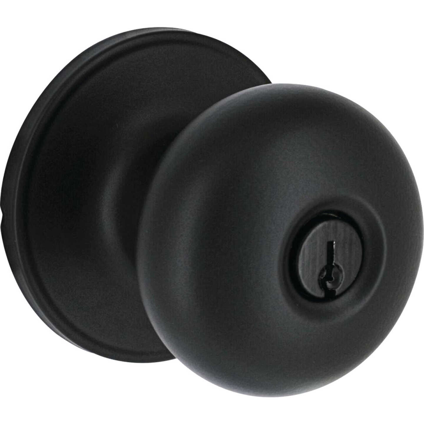 Steel Pro Matte Black Half Round Entry Knob Image 1