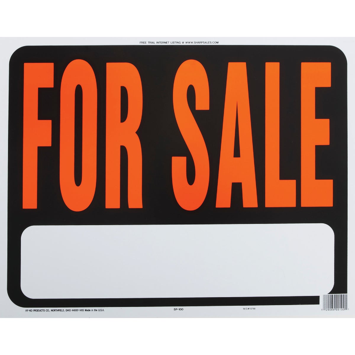Hy-Ko 15x19 Heavy Gauge Plastic Sign, For Sale