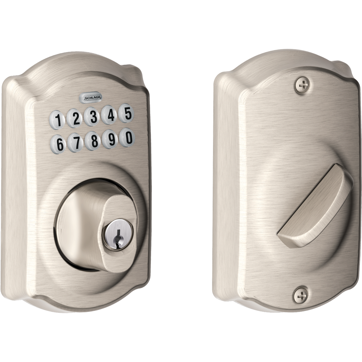 Schlage Keypad Satin Nickel Electronic Deadbolt Image 1