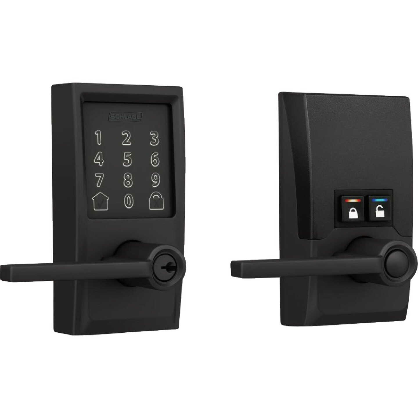 Schlage Encode Smart WiFi Matte Black Latitude Lever with Century Trim Image 1