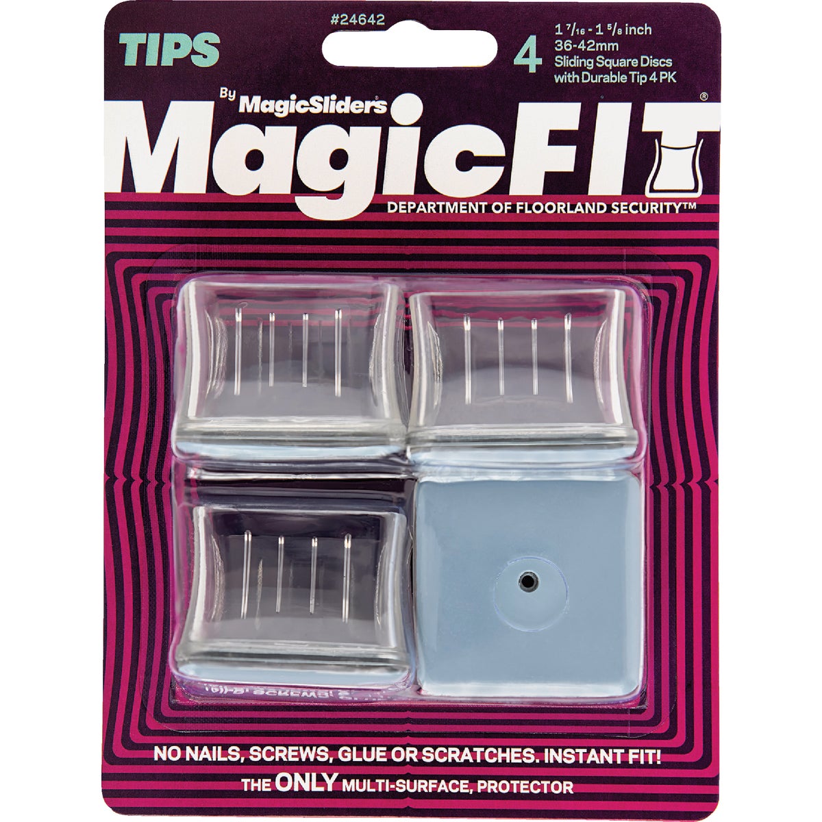  Magic Sliders Magic Fit 1-7/16 In. - 1-5/8 In. Square Slider (4-Pack) Image 2
