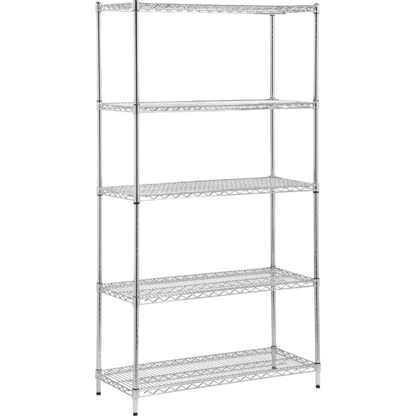 Honey Can Do 42 In. x 72 In. x 18 In. Chrome Steel 5-Tier Heavy-Duty Shelving Unit Image 1