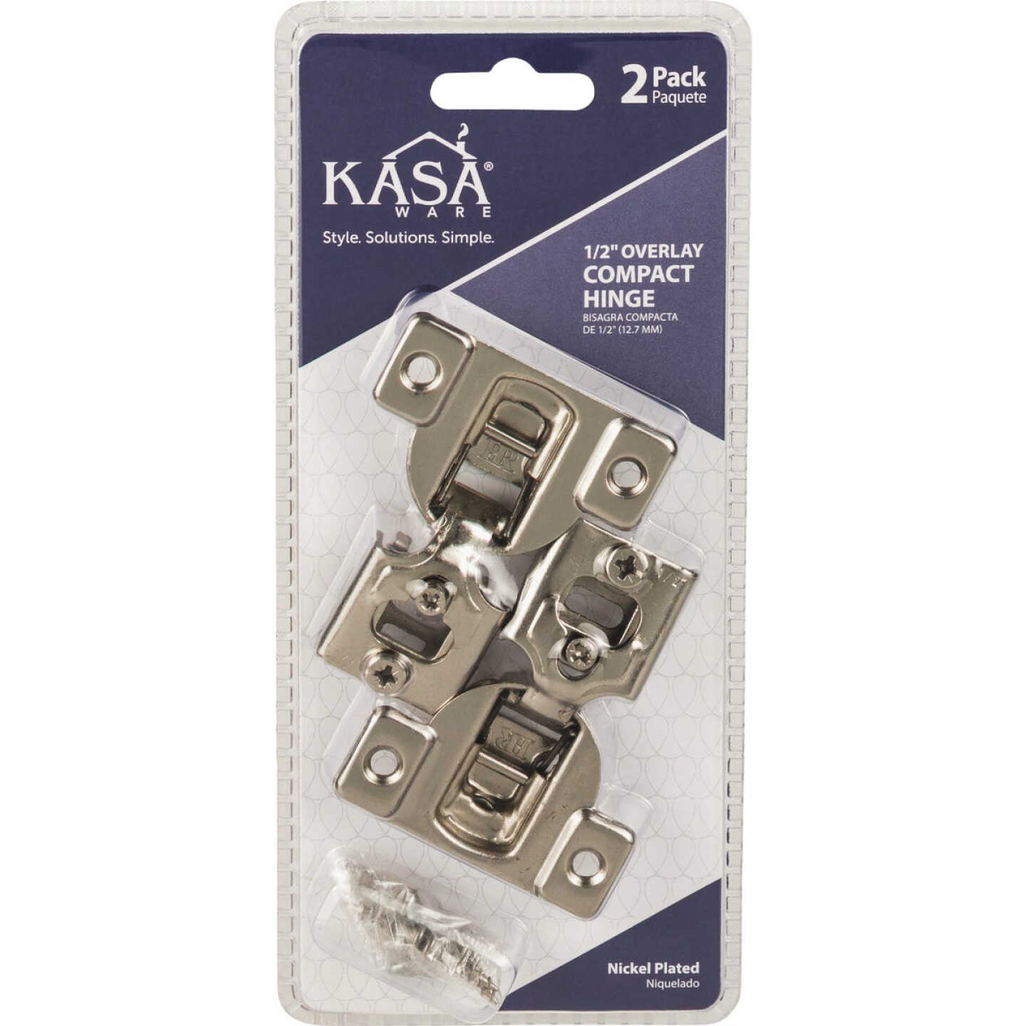 KasaWare 1/2 In. Overlay Compact Hinge (2-Pack) Image 2