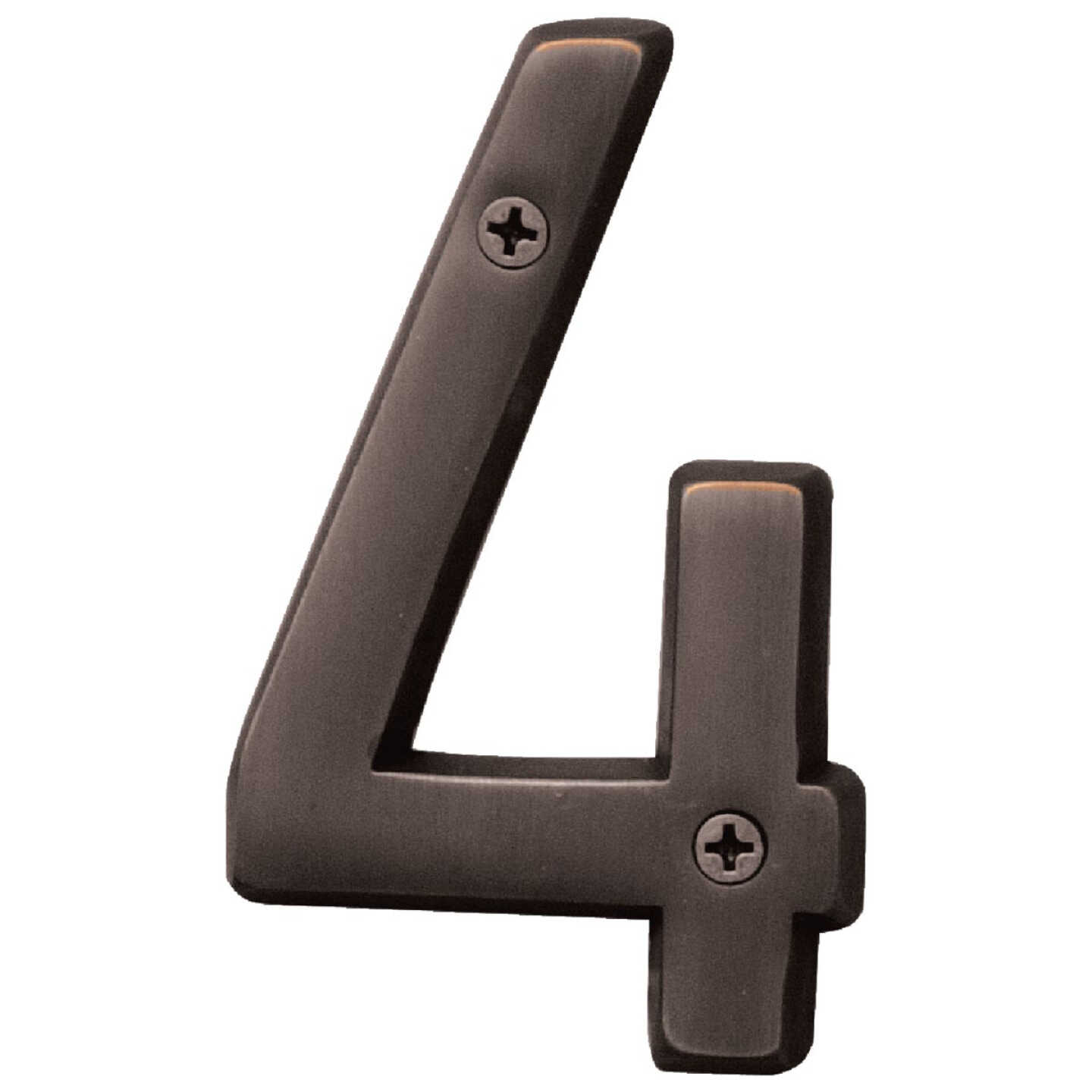 Hy-Ko Prestige Series 4 In. Oil Rubbed Bronze House Number Four Image 1