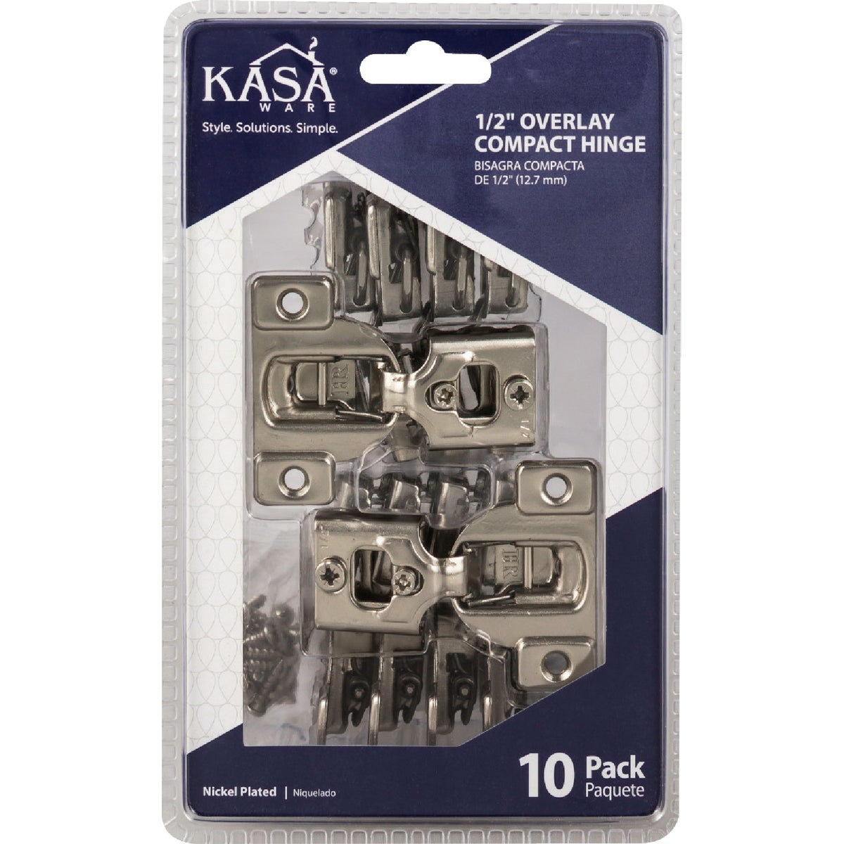KasaWare 1/2 In. Overlay Compact Hinges (10-Pack) Image 1