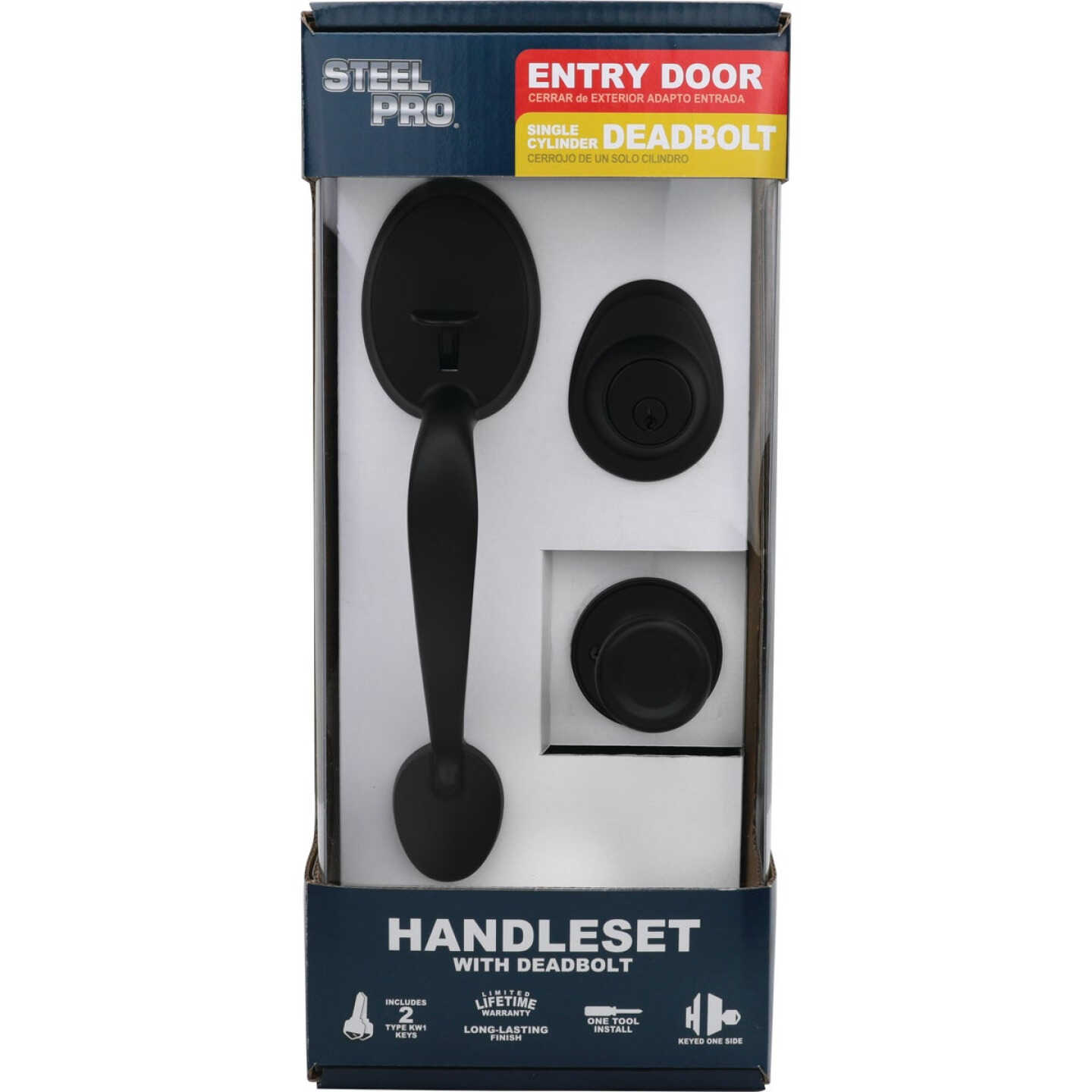 Steel Pro Matte Black Tulip Handleset Image 2