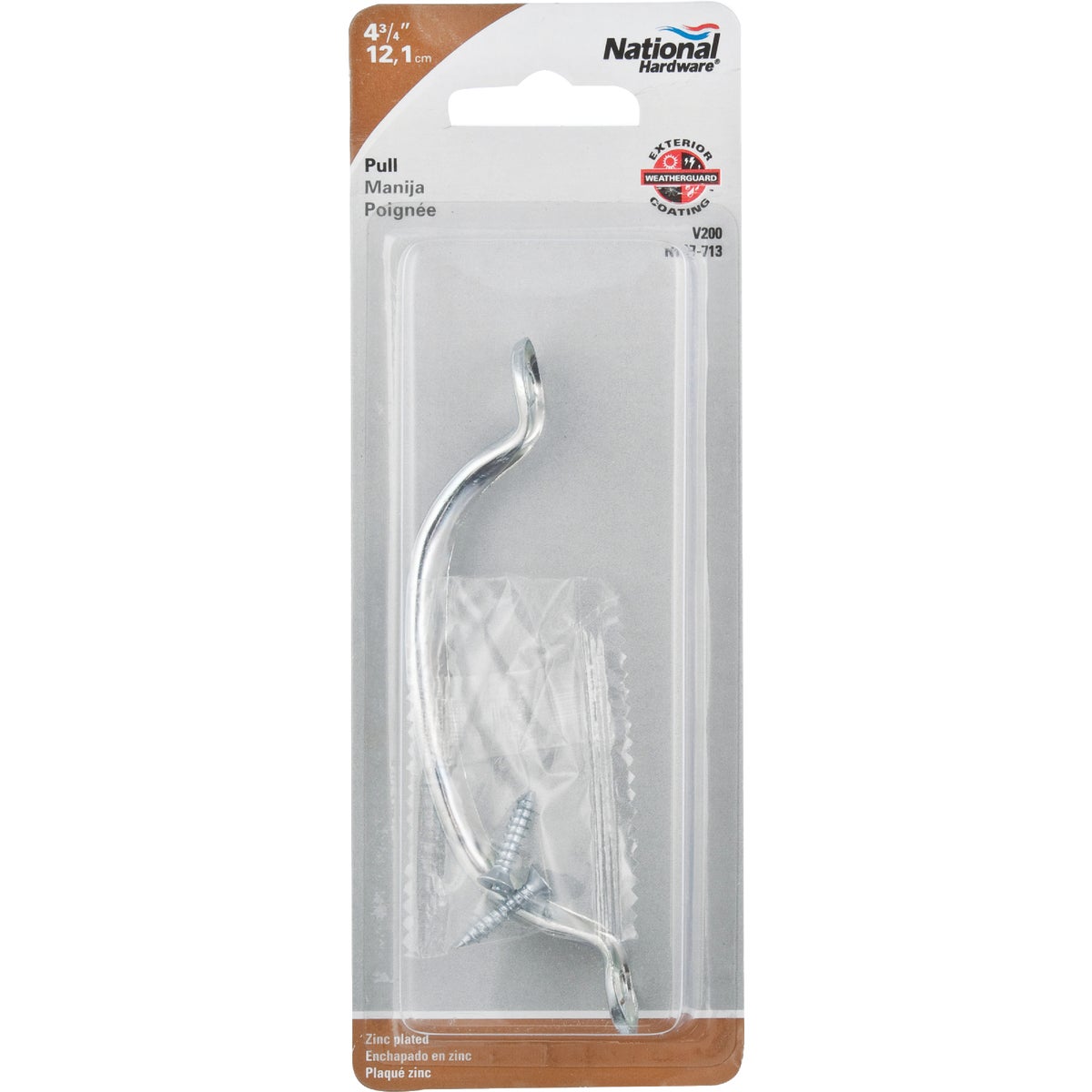 National Hardware 4-3/4 In. Zinc Door Pull Image 2