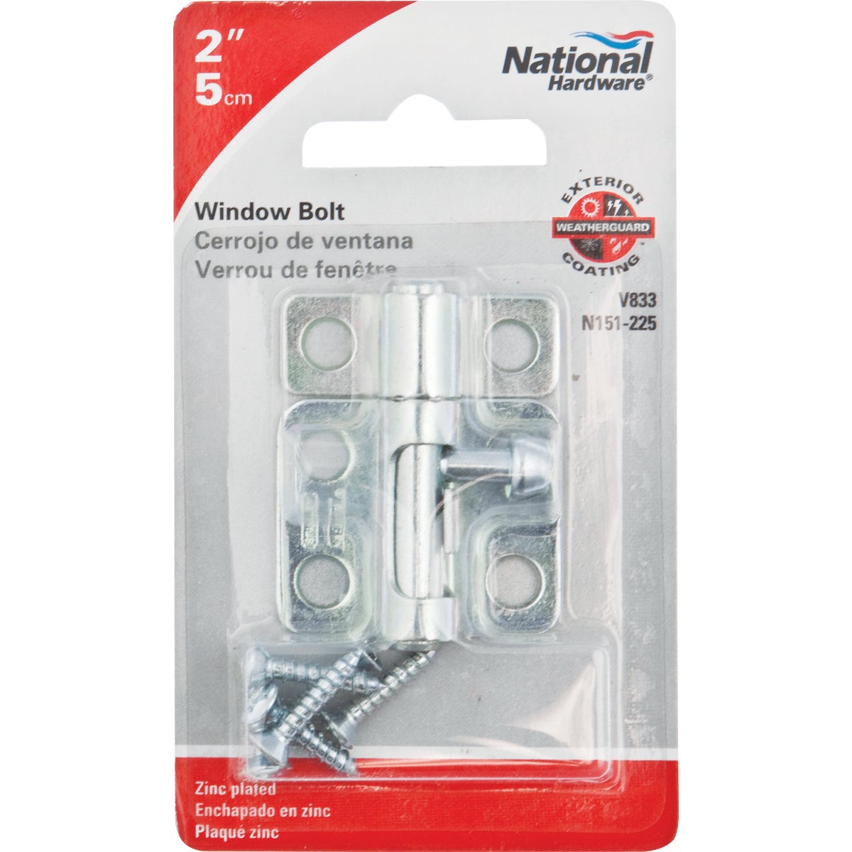 National Hardware 2 In. Zinc Cellar Window Barrel Bolt Image 2