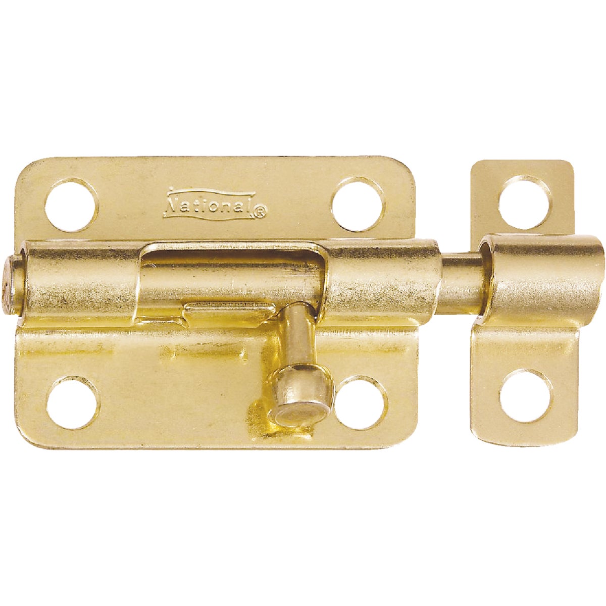 National Hardware 3 In. Brass Steel Door Barrel Bolt
