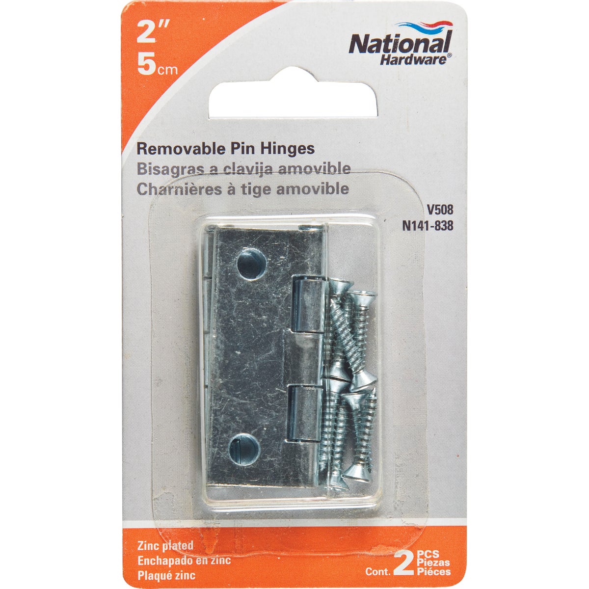 National Hardware 2 In. Zinc Loose-Pin Narrow Hinge (2-Pack) Image 2