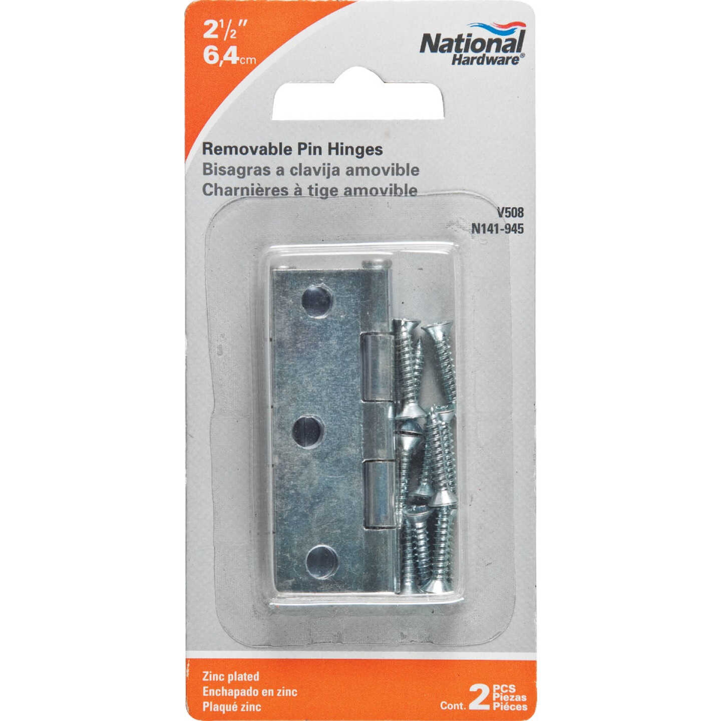 National Hardware 2-1/2 In. Zinc Loose-Pin Narrow Hinge (2-Pack) Image 2