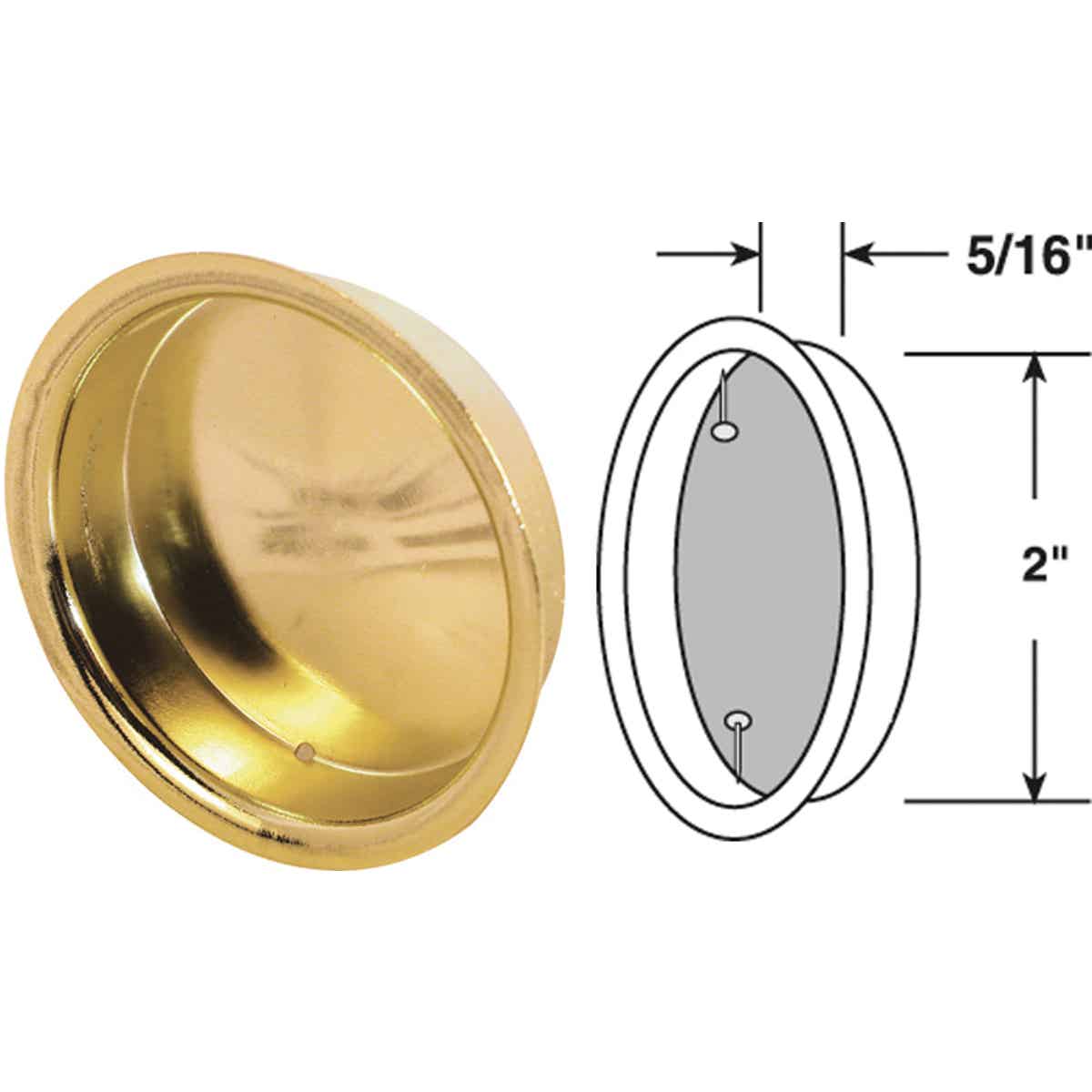 Prime-Line 2 In. Dia. Brass Wardrobe Pocket Door Pull (2-Count) Image 2