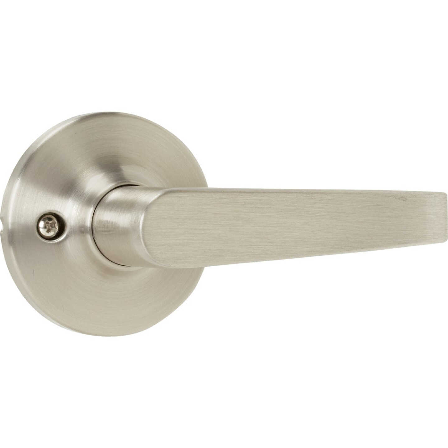 Steel Pro Brushed Nickel Straight Passage Door Lever Image 1