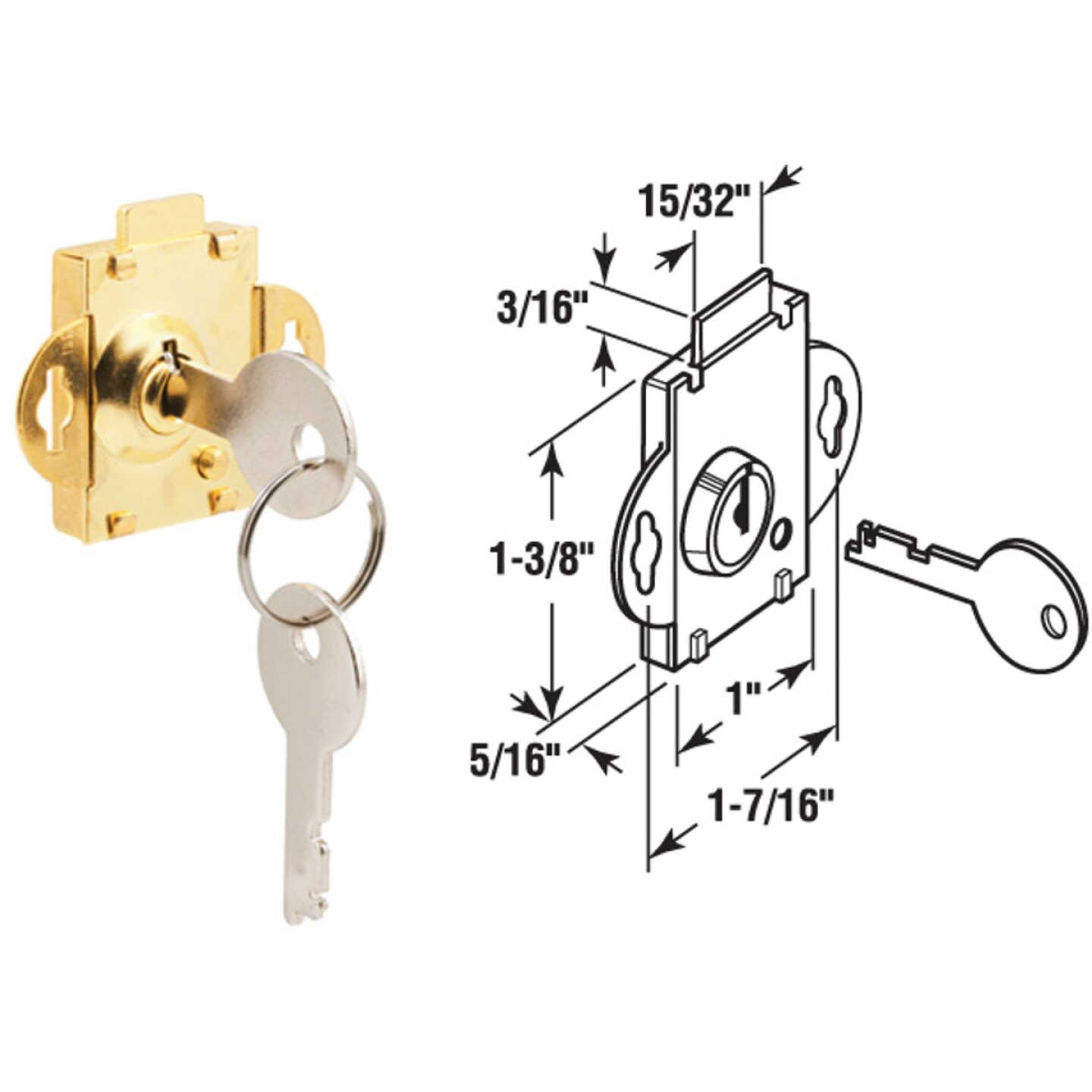 Prime-Line Child Safe Mailbox Deadbolt Lock Image 1