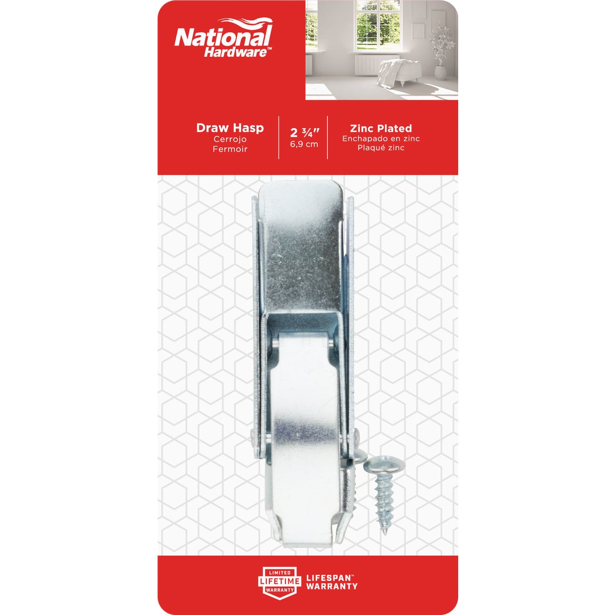 National Hardware 2-3/4 In. Zinc Draw Hasp Image 2