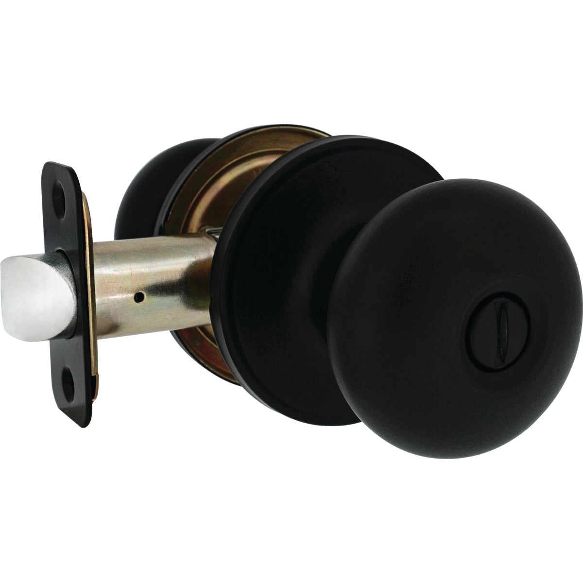 Steel Pro Matte Black Half Round Privacy Knob Image 3
