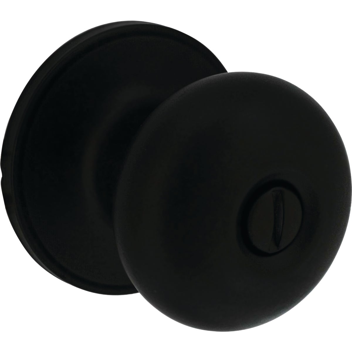 Steel Pro Matte Black Half Round Privacy Knob Image 1