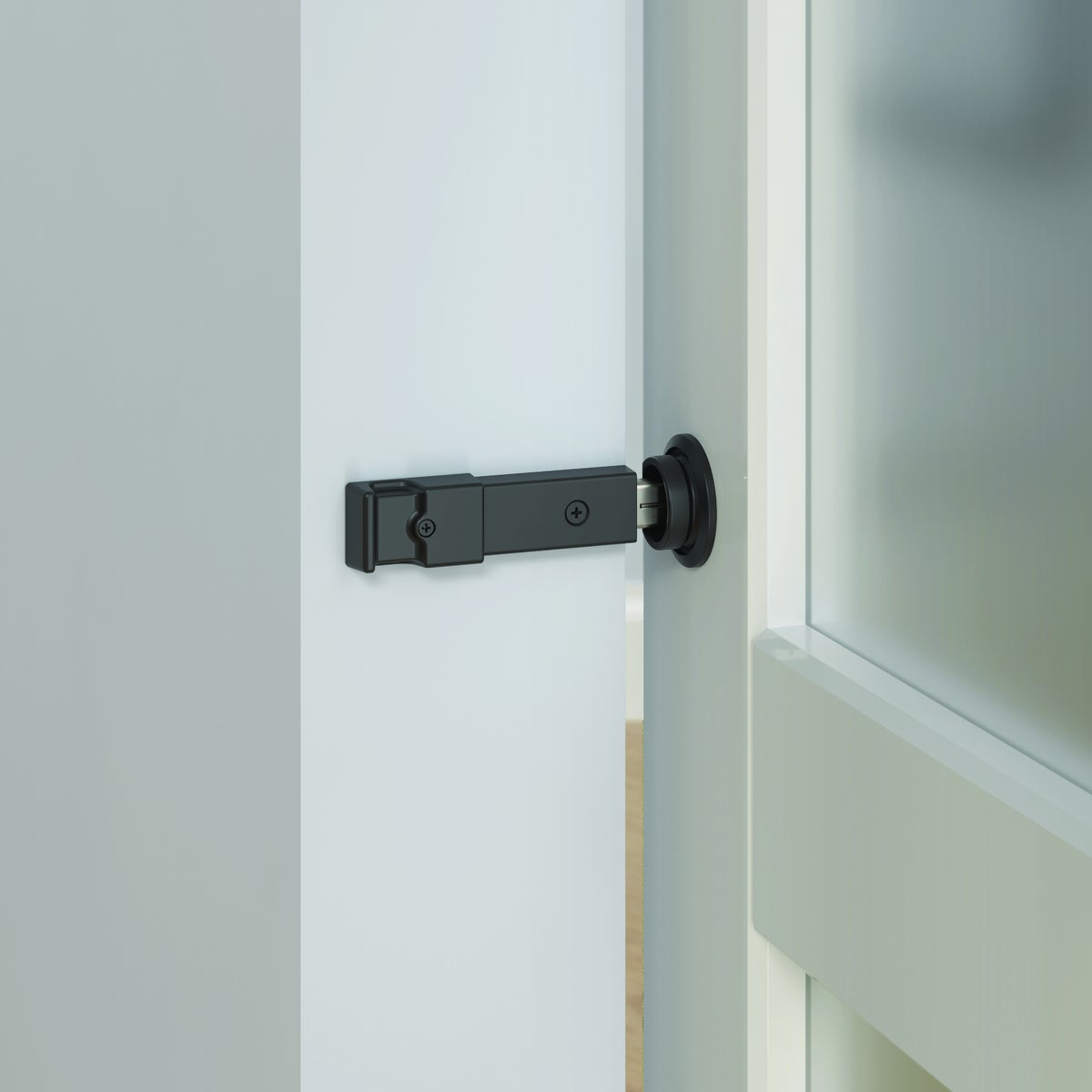 National Hardware Matte Black Barn Door Lock Image 2