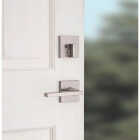 Kwikset Signature Series San Clemente Satin Nickel Entry Door Handleset with Smartkey & Halifax Lever Image 2