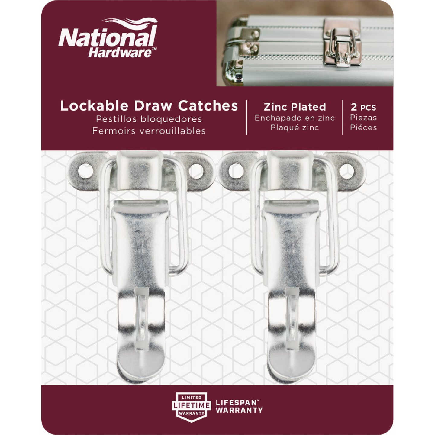 National Hardware Zinc-Plated Finish Lockable Draw Catch (2-Count) Image 2