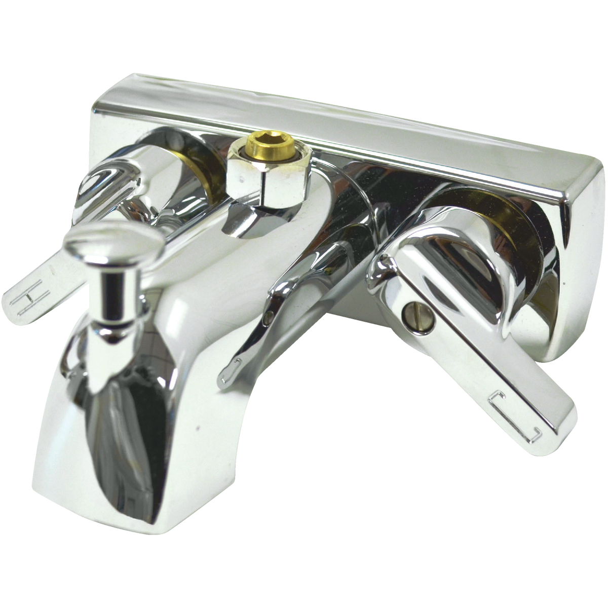 United States Hardware  3-3/8 In. Exposed Chrome 2-Handle Lever Bathtub Faucet