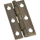 National Hardware 1 In. x 2 In. Antique Brass Narrow Decorative Hinge (2-Pack) Image 1