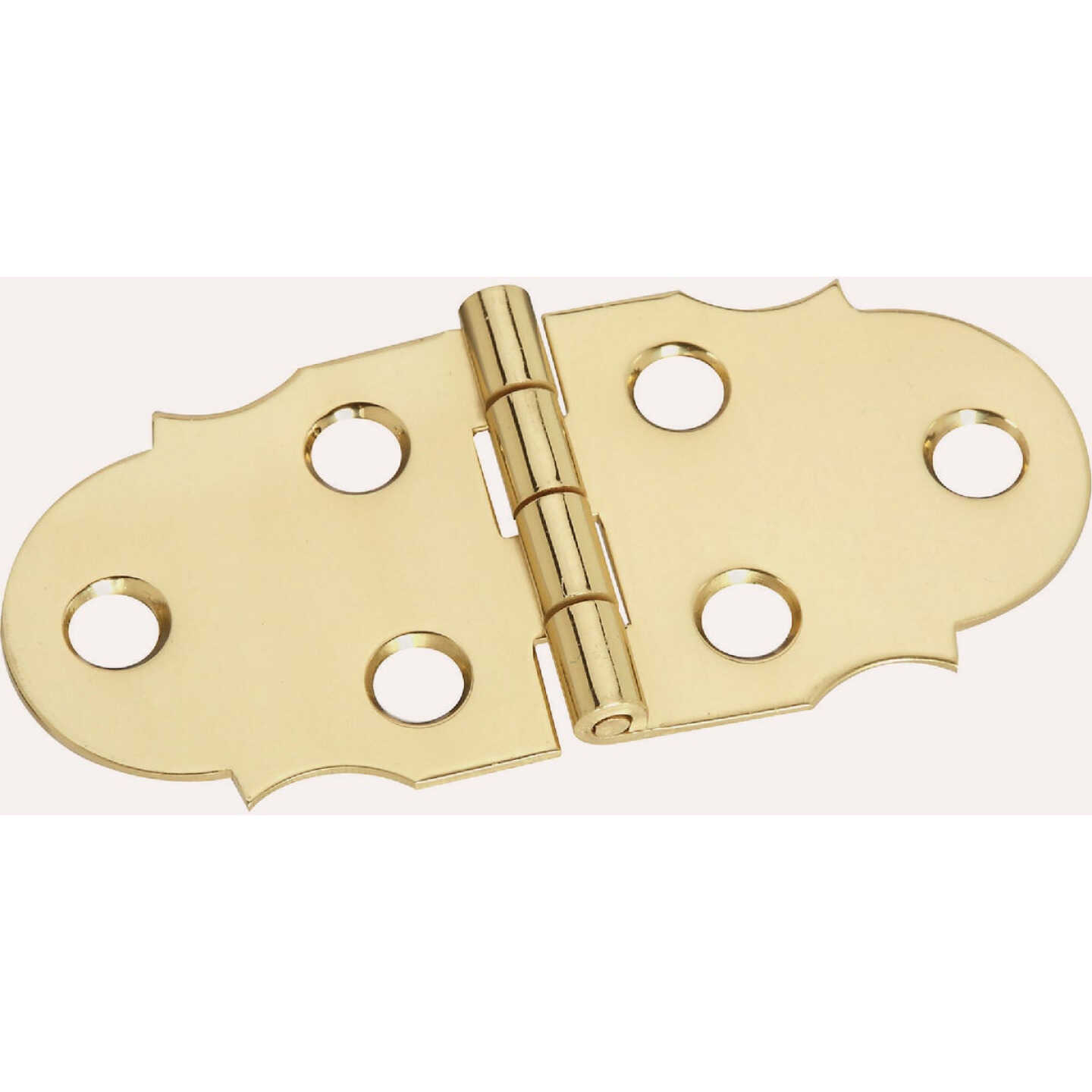 National Hardware 2-7/8 In. x 1-5/16 In. Polished Brass Decorative Hinge (2-Pack) Image 1