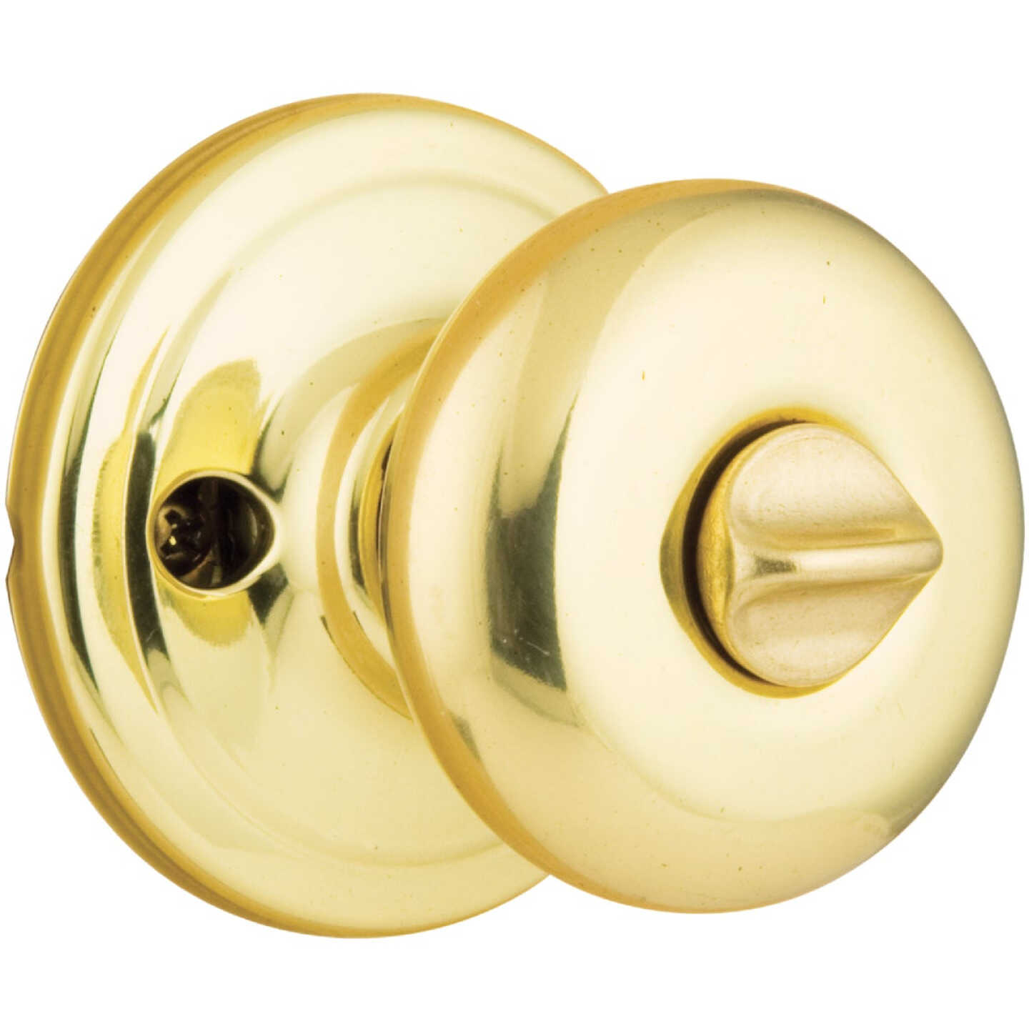 Kwikset Signature Series Polished Brass Bed & Bath Door Knob Image 1