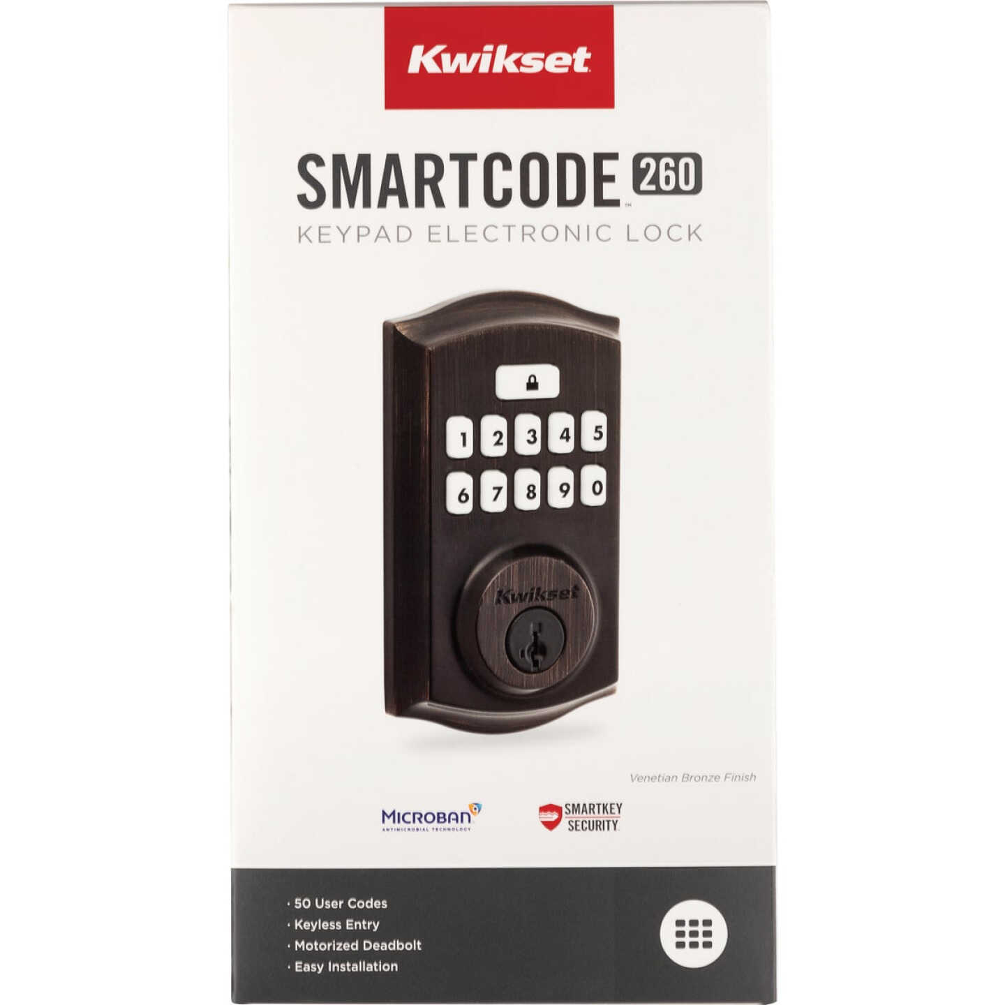 Kwikset Signature Series Traditional SmartCode Venetian Bronze Electronic Deadbolt Image 2