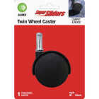 Super Sliders 2 In. 2-Wheel Black Stem Caster Image 1