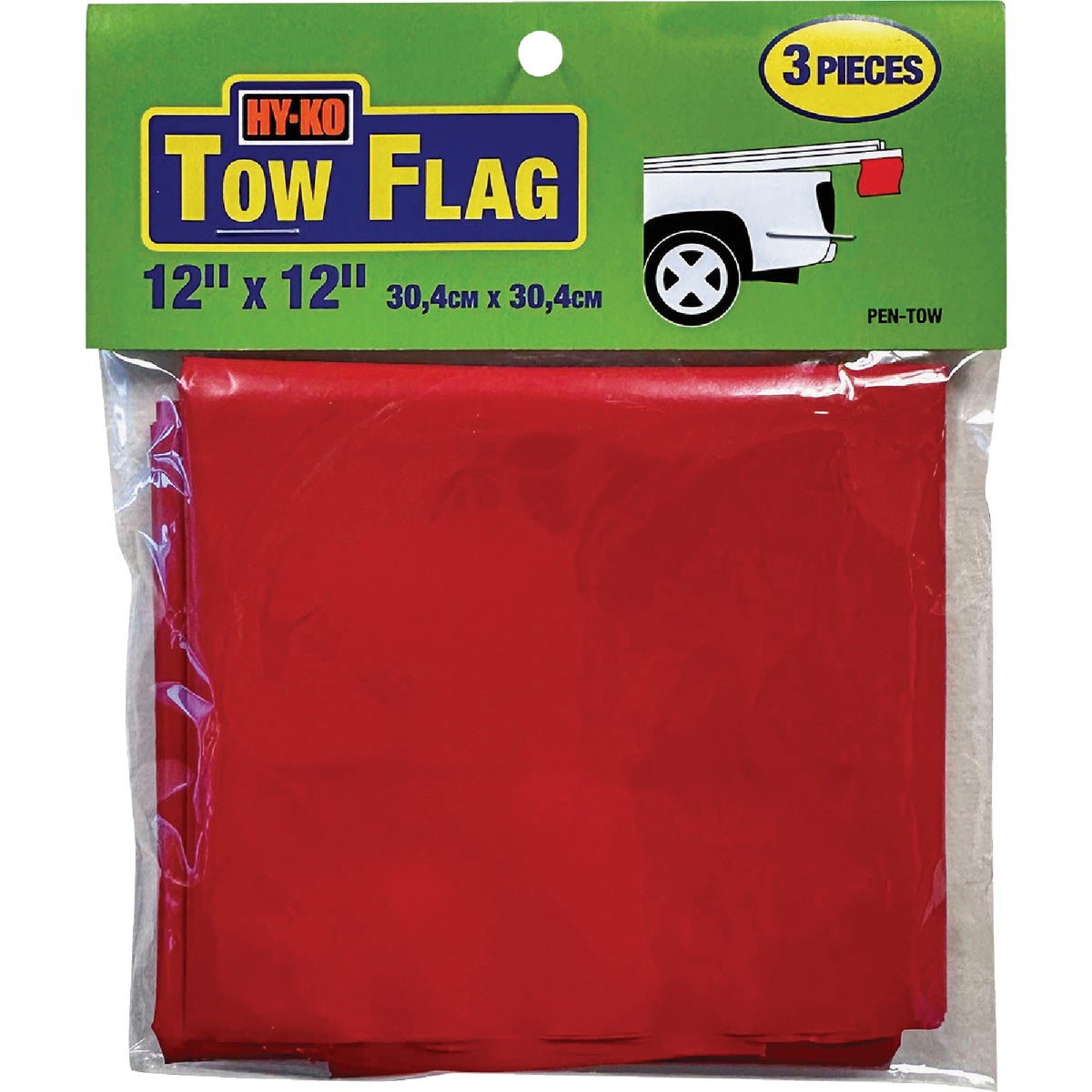 Hy-Ko 12 In. x 12 In. Red Tow Flag Image 2