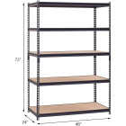 Muscle Rack 48 In. x 24 In. x 72 In. 5-Tier Black Shelving Unit Image 7