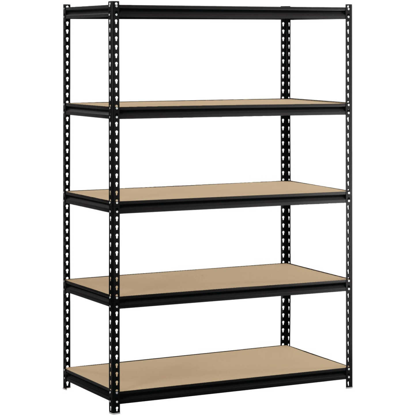 Muscle Rack 48 In. x 24 In. x 72 In. 5-Tier Black Shelving Unit Image 1