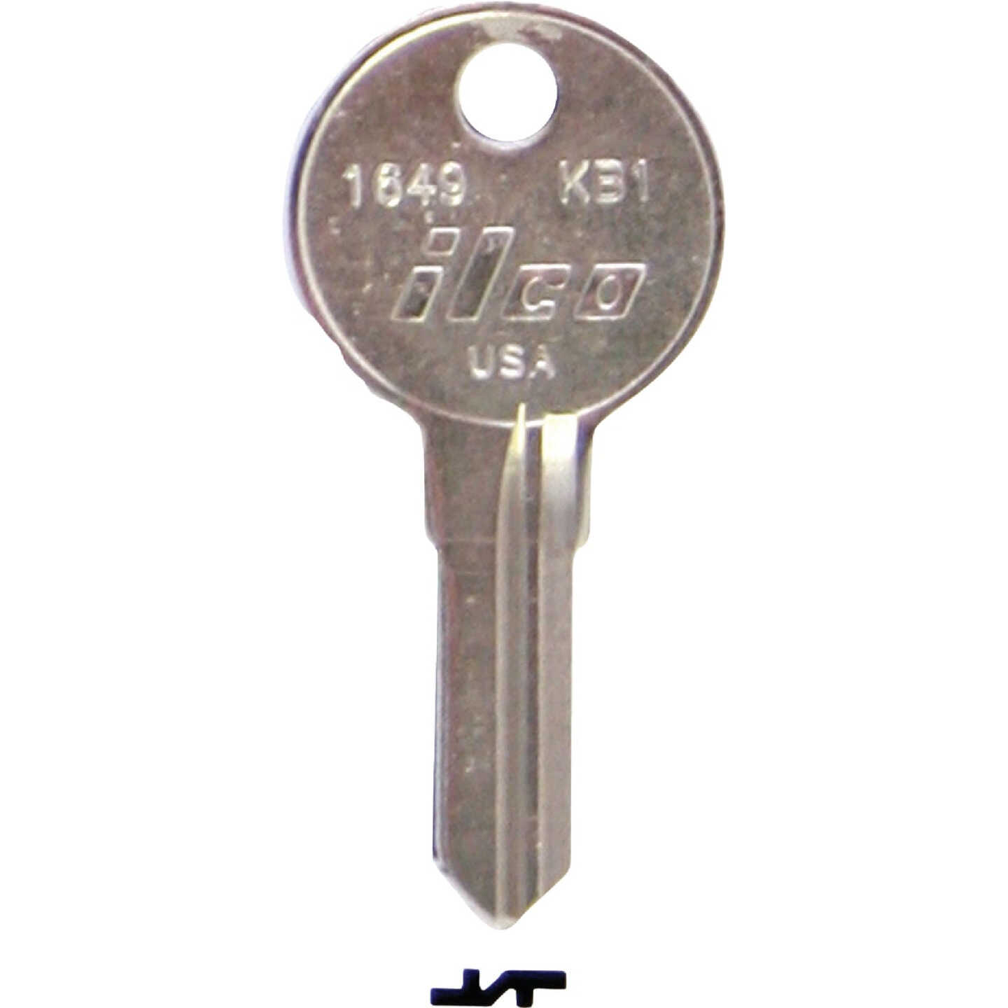 ILCO Kimball Nickel Plated File Cabinet Key KB1 / 1649 (10-Pack) Image 1