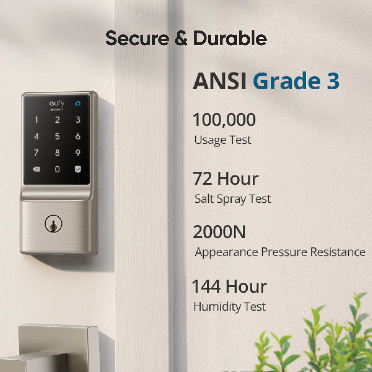 eufy Smart Lock C210 5-In-1 Keyless Entry Door Lock, White Image 5