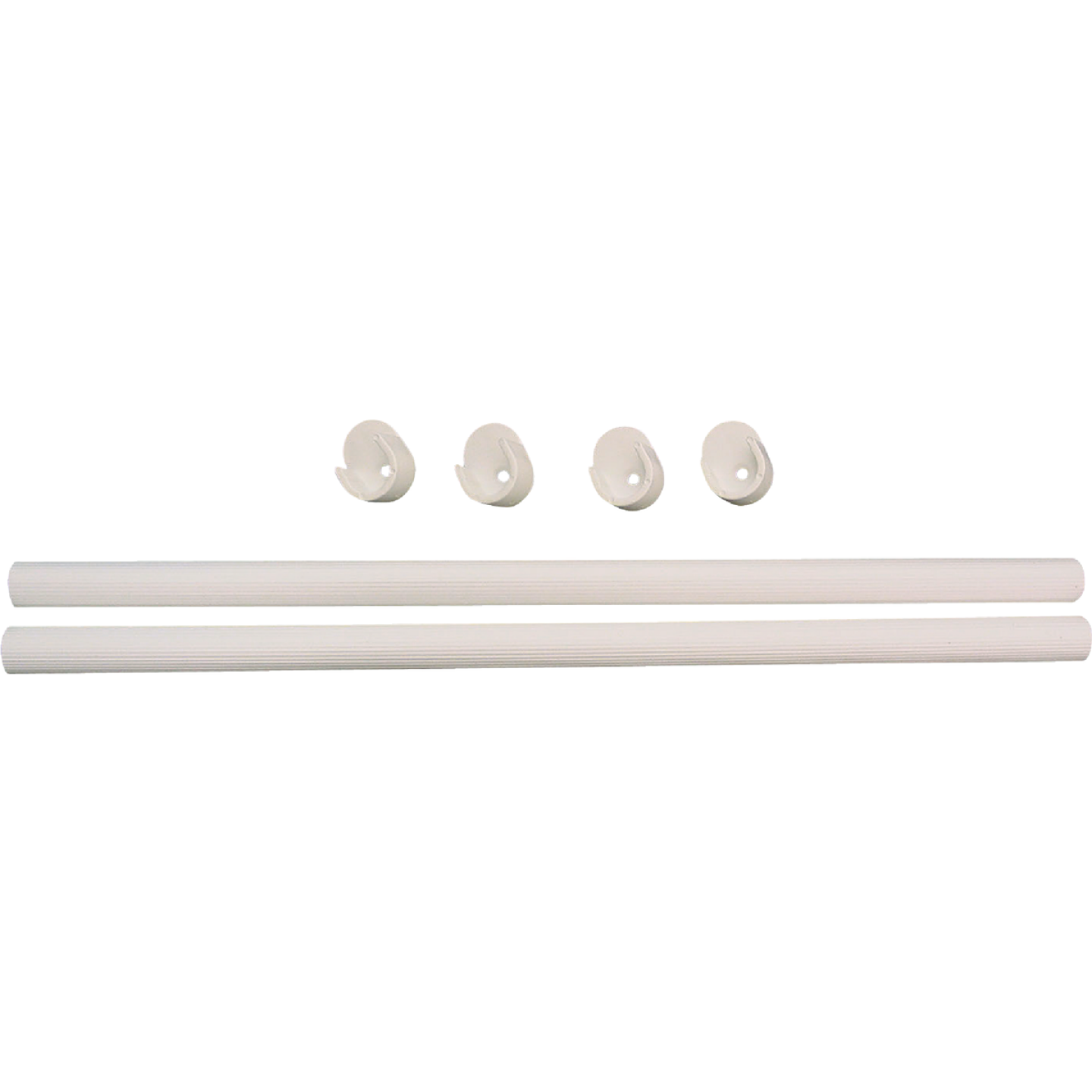 Easy Track 2 Ft. x 1 In. Closet Rod & Ends, White Image 1