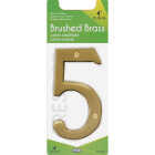 Hy-Ko 4 In. Brushed Brass Number 5 Image 2