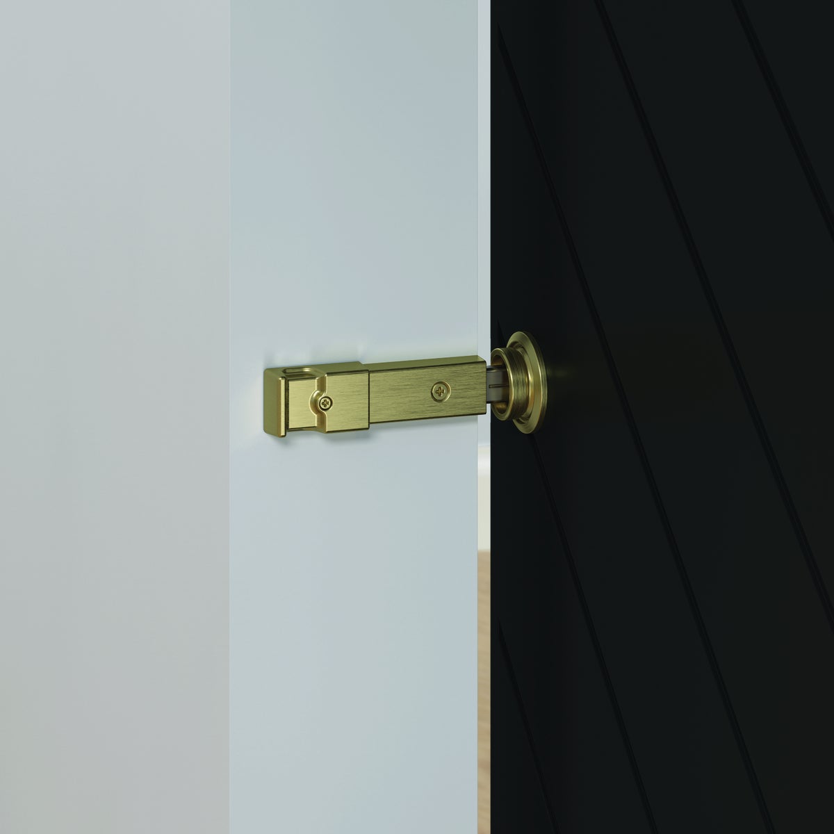 National Hardware Brushed Gold Barn Door Lock Image 2